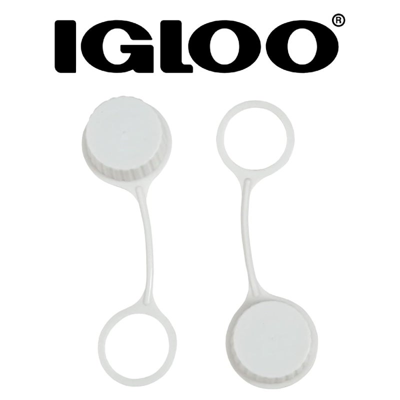 Igloo Cooler Threaded Drain Plug Caps with Plastic Tether 20049 White Small - Image 5